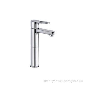 High Brass Deck Mounted Basin Mixer Taps Single Handle Roun